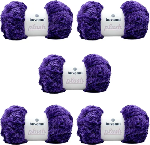 Miniatura 32 de Hilo de Pelo Sintético Super Suave y Grueso, Súper Suave y Esponjoso para Tejer, Crochet y Manualidades, 100 Gramos (3.53 Onzas) 109 Yardas