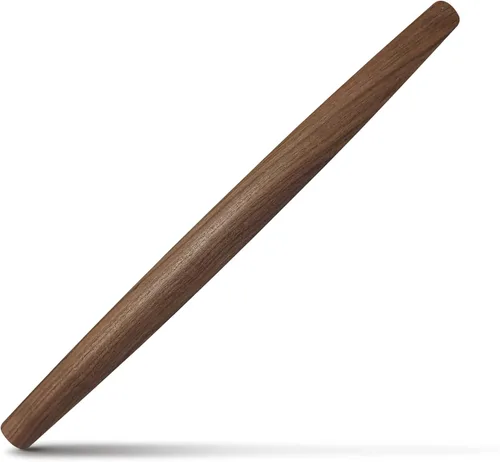 Miniatura 7 de Rodillo francés (18 pulgadas/45.72 cm), rodillo de madera para fondant, corteza de pastel, galletas, pastelería, masa, diseño cónico y construcción