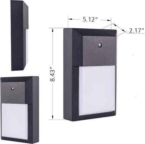 Miniatura 3 de YoonLIT - Farol LED de pared para exteriores, fotocélula del anochecer al amanecer, luz impermeable para porche, garaje, escalera, pasillo, 12 W