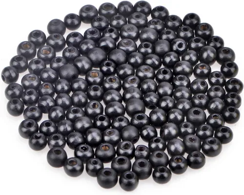 Miniatura 40 de AD Beads Cuentas de madera con espacio libre para manualidades, cuentas de madera con agujero grande surtidas para hacer collares, pulseras