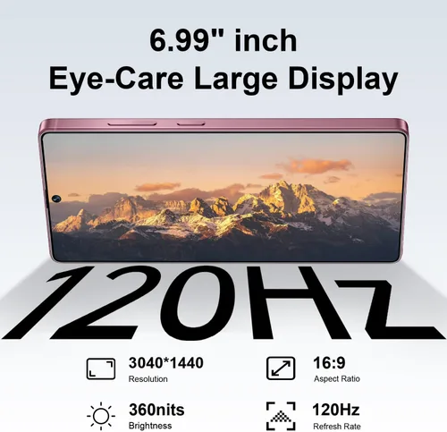 Miniatura 3 de I25 Ultra 5G - Teléfono inteligente desbloqueado, 16 GB+512 GB 7000 mAh, teléfono celular completamente para Android 14, pantalla HD de 6.99 2-Rosa