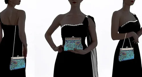 Miniatura 2 de RARITYUS Bolso de noche para mujer con forma de rosa de satén sedoso con elegante asa de metal para fiesta, boda