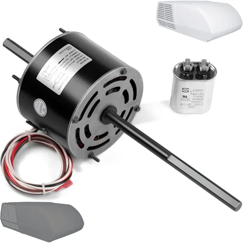 HHQ Motor de aire acondicionado RV con condensador, reemplazo directo para motor de ventilador de CA Coleman Mach RV, reemplaza a Fasco D1092, 1/3