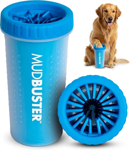Dexas MudBuster Grande Limpiador de Patas Portátil Pro Azul para Perros - Suministros y Accesorios para Mascotas de Calidad Premium Azul (Pro Blue)