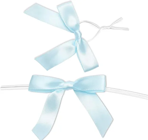 Miniatura 11 de Paquete de 50 lazos blancos para corbata, lazos preatados, lazos de satén de Navidad para bolsas de golosinas, lazos de embalaje para dulces