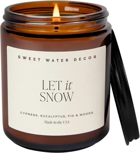 Miniatura 13 de Sweet Water Decor Vela festiva de soja, aroma a clavo de olor, pino y sándalo, para la casa, frasco ámbar de 9 onzas, más de 40 horas de duración