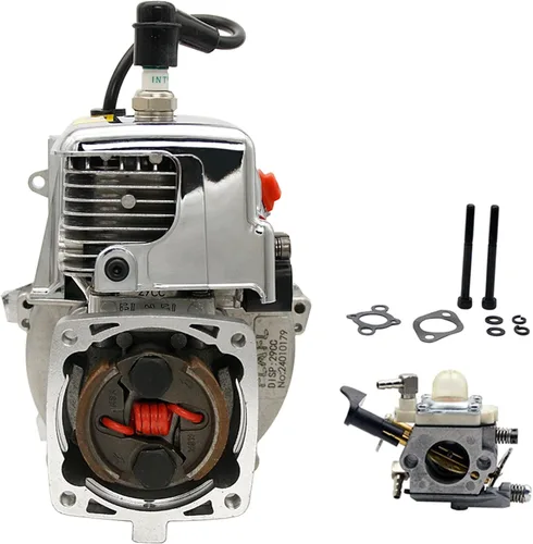 Miniatura 3 de FLMLF Motor de 4 pernos de 29CC con revestimiento cromado para 1/5 escala RC HPI ROFUN KM Baja Losi FG GoPed RedCat Truck RC CAR Parts