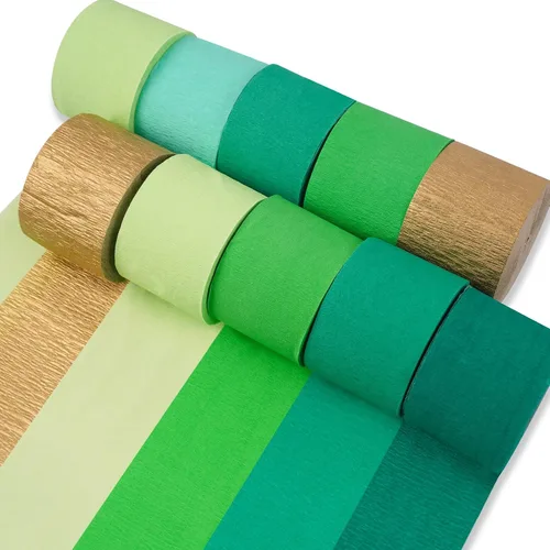 Miniatura 12 de PartyWoo Serpentinas de papel crepé negro dorado y plateado, 10 rollos de 820 pies, paquete de papel crepé para graduación, Navidad, Año Nuevo