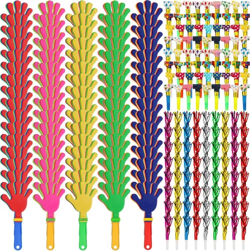 Yunsailing 224 piezas para hacer ruido para fiestas, a granel, incluye sopladores de papel con flecos, cuernos para eventos deportivos, adultos,