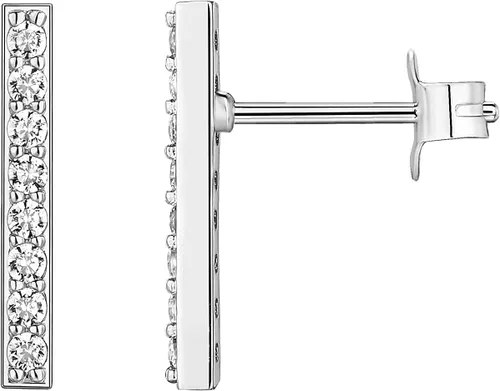 Miniatura 29 de PAVOI Aretes de plata de ley chapados en oro de 14 quilates, delicados aretes de mini barra Aretes de oro para mujer
