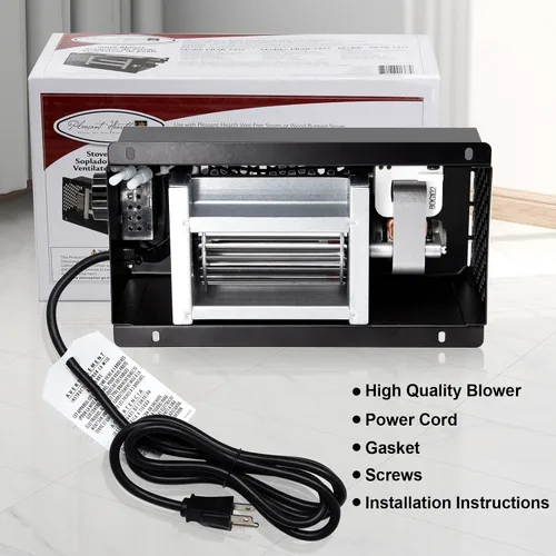 Miniatura 9 de Hiorucet Kit de ventilador de chimenea PBAR-2427 variable de velocidad para estufa sin ventilación de hogar agradable o estufas de leña, GHP Group