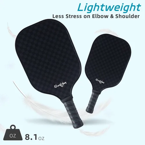 Miniatura 5 de Juego de 4 palas de pickleball de fibra de vidrio con 4 bolas de pickleball, 4 raquetas y bolsa, cumple con los estándares USAPA, raquetas
