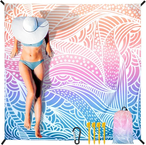 Miniatura 37 de WIWIGO Manta de playa a prueba de arena, extra grande, para adultos, impermeable, de secado rápido, libre de arena, hecha de poliéster de alta