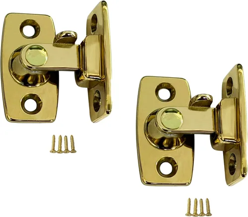 Miniatura 10 de QCAA Barra de obturador/pestillo de puerta de latón macizo, 7/8" x 2-3/32", latón pulido, paquete de 2, fabricado en Taiwán