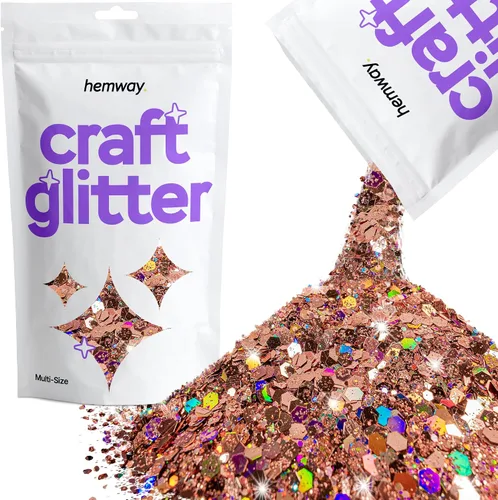 Miniatura 24 de Hemway Craft Glitter - Rojo Copos de lentejuelas metálicas de varios tamaños para manualidades de resina y epoxi Suministros para vasos