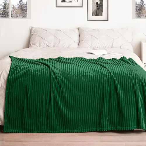 Miniatura 67 de Vessia - Manta de forro polar de franela (50x70 pulgadas), manta 3D de jacquard negra, esponjosa y cálida para sofá, sillón, cama, silla, 300GSM