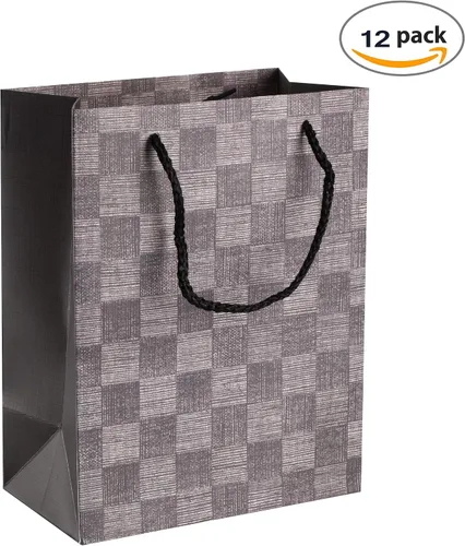 Miniatura 2 de Hammont Bolsas de regalo de boda para dama de honor, recuerdos de fiesta de diseño a cuadros, paquete de 12 bolsas de regalo estampadas con papel