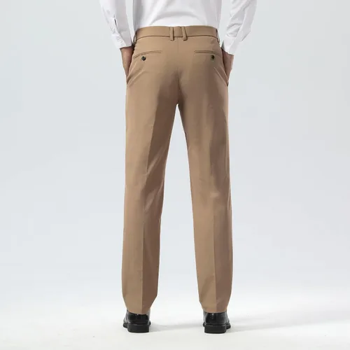 Miniatura 5 de Plaid&Plain Pantalones de vestir para hombre Slim Fit Stretch Khaki Pantalones sin arrugas