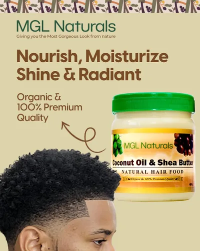 Miniatura 4 de MGL Naturals Aceite de Coco y Manteca de Karité Alimento Natural para el Cabello elaborado con ingredientes orgánicos. Nutre e hidrata el cabello.