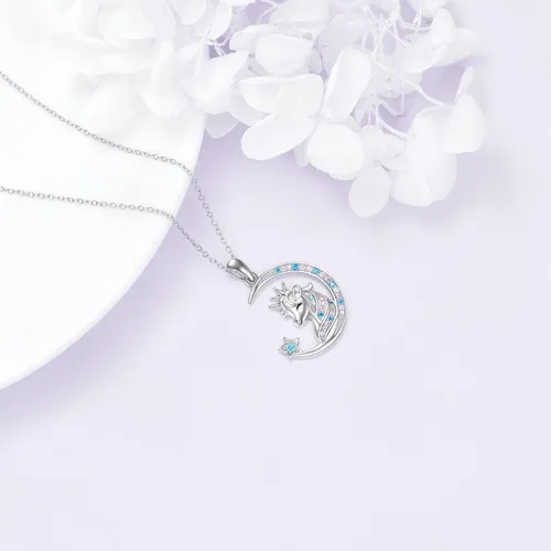 Miniatura 4 de Collar de plata de ley para niñas, diseño de unicornio, dinosaurio, flamenco, regalo de joyería para mujeres, adolescentes y niñas