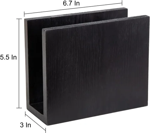 Miniatura 3 de Servilletero de papel de madera rústica, dispensador de almacenamiento de servilletas para mesas, accesorios de oficina de cocina para restaurantes