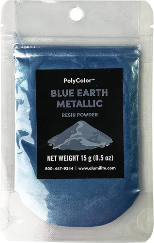 Miniatura 2 de Polvo de Mica PolyColor para Kits de Resina Epoxi 15 gramos, Polvo de Tinte de Pigmento Efectos Metálicos Tierra Azul para Resina de Fundición, Azul