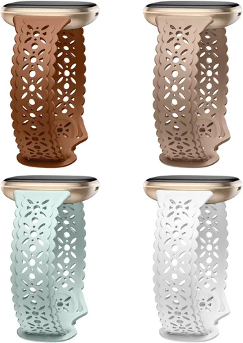 Miniatura 13 de Dirrelo Paquete de 4 bandas de encaje de silicona compatibles con bandas de Fitbit Sense/Bandas de Fitbit Versa 3 para mujer/Bandas de Fitbit Versa