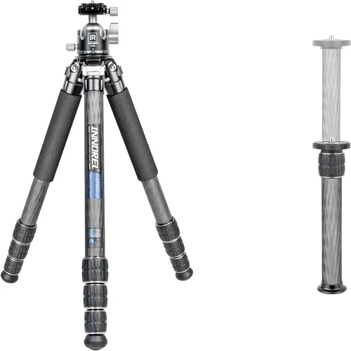 Trípode INNOREL CT85C de fibra de carbono profesional compacto trípode resistente soporte para cámara de video DSLR con cabezal esférico de baja