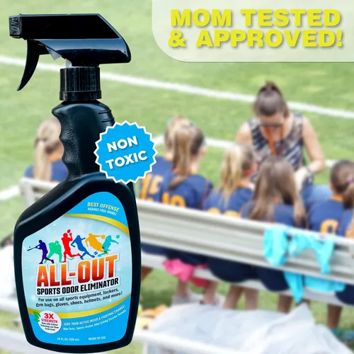 Miniatura 9 de All-Out Sports Spray eliminador de olores y desodorante Perfecto para guantes malolientes, sombreros, bolsos, cascos, camisetas, almohadillas