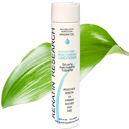 Keratin Research Cuidado del cabello sin sulfato y sal para tratamiento capilar post queratina, tratamiento diario para todo tipo de cabello, aceite