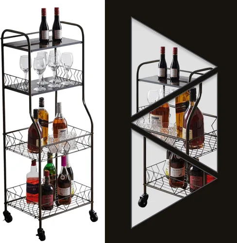 Miniatura 5 de Kings Brand Furniture - Estante para hornear de cocina de 4 niveles, soporte para horno de microondas, carrito utilitario con ruedas para servir