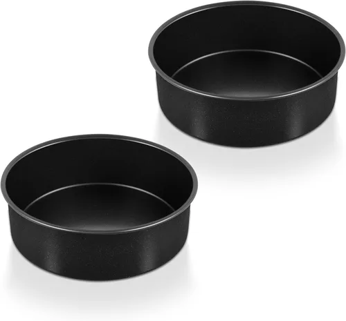 P&P CHEF - Juego de moldes para pasteles antiadherentes de 6 pulgadas, 2 piezas, moldes redondos para hornear pasteles para tier smash, no tóxicos y