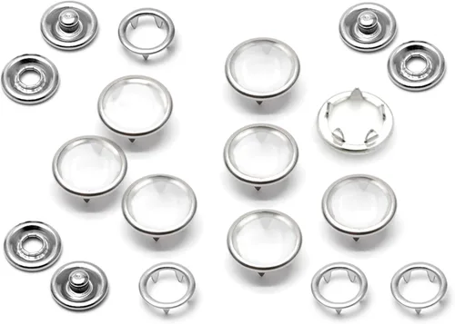 Miniatura 21 de CRAFTMEMORE 20 juegos de botones de perlas negras de 0.25 pulgadas (0.413 in) para camisa occidental (negro)