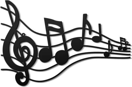 Yulejo Notas musicales negras para decoración de pared, decoración de arte musical, decoración vintage para colgar en la pared para el hogar,