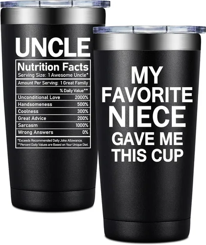 Miniatura 11 de BIRGILT Vaso de 20 onzas con texto en inglés «My Favorite Niece Gave Me This Cup», regalo para el mejor tío de parte de la sobrina, regalo del día