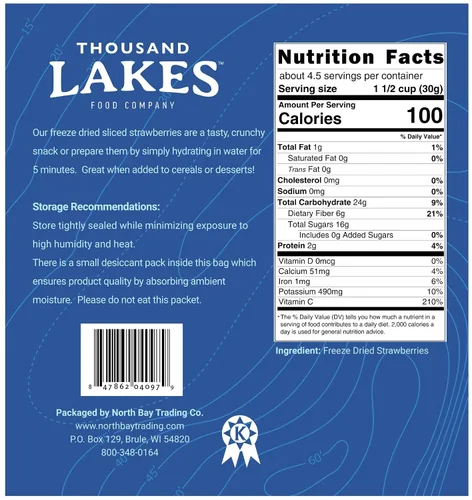 Miniatura 3 de Thousand Lakes Fresas y arándanos liofilizados - Fresas 100% en rodajas de 5 onzas y arándanos enteros 1.2 onzas