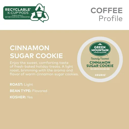 Miniatura 3 de Green Mountain Coffee Selecciones Estacionales de Café Galleta de Canela y Azúcar por Servicio Keurig K-Cup Pods, Café Tueste Claro, 12