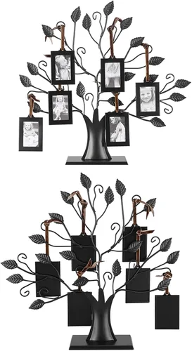 Miniatura 5 de Árbol genealógico con 6-12 marcos de fotos, marcos colgantes para exhibición de fotos de moda para el hogar (2.4 x 1.8 in)