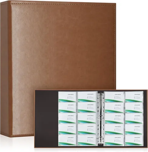 Miniatura 11 de BYSTER Paquete de 30 hojas de fundas para tarjetas de presentación con 600 bolsillos, páginas ultra transparentes para carpeta de 2/3/4 anillos