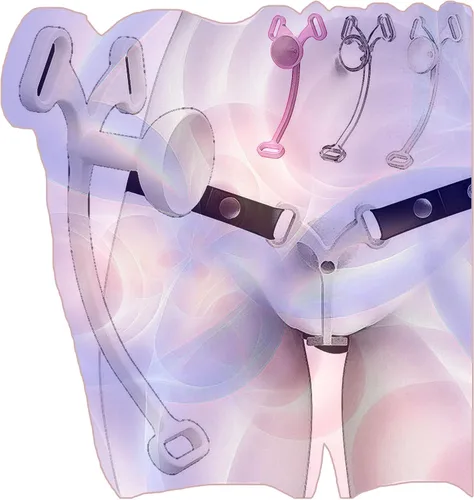 Miniatura 13 de Jaula plana masculina con correa ajustable de tres vías, dispositivos invertidos planos populares -USLA05 (B: rosa, corto)