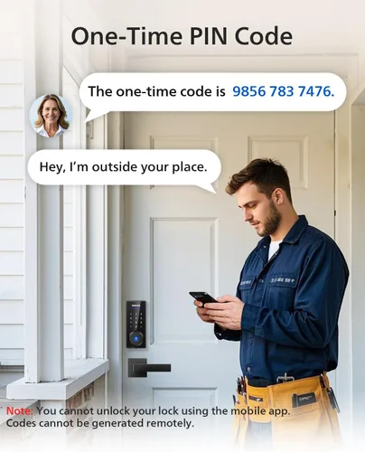 Miniatura 11 de Philips Juego de cerradura de puerta delantera, cerradura electrónica de huellas dactilares con 2 manijas de palanca, cerradura de puerta de entrada