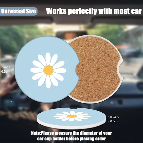Miniatura 2 de Portavasos para automóvil, posavasos de cerámica absorbente con bandera estadounidense y águila, portavasos para bebidas, accesorios