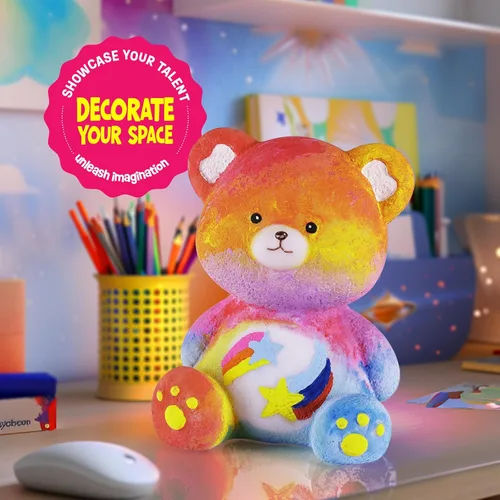 Miniatura 4 de Kit de lámpara para pintar tu propio oso, suministros de arte, kit de pintura de oso para niños de 6 a 12 años, artes y manualidades para niños de 8