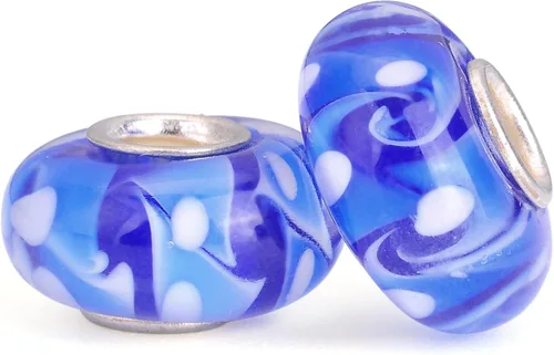 Miniatura 11 de RUBYCA Cuentas de cristal de Murano floral con núcleo de color plateado, ajuste europeo para hacer joyas, 6