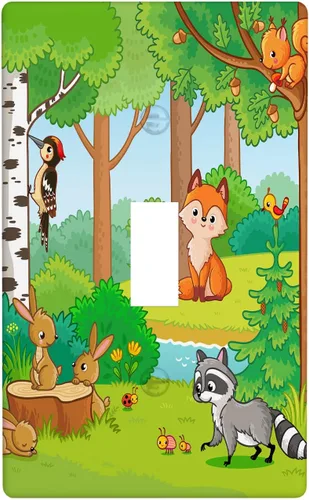 Miniatura 25 de Arctic Animals - Placa de interruptor de luz de 1 banda, lindo sello de dibujos animados, pingüino, oso polar, placa de pared individual basculante