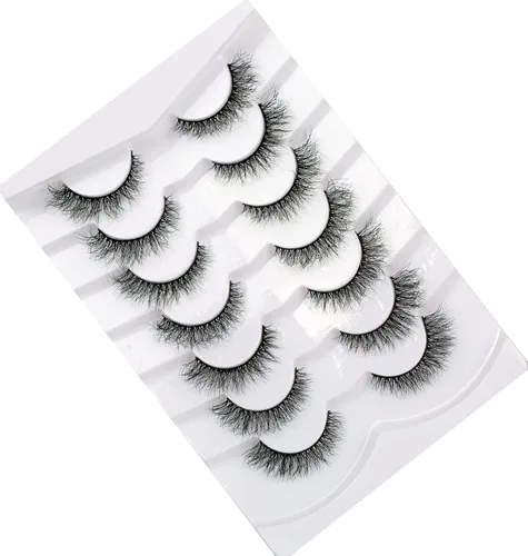 Miniatura 793 de Pooplunch - Pestañas postizas finas de visón sintético, estilo ojo de gato, naturales, cruzadas, tipo racimo, efecto 8D de volumen, tiras