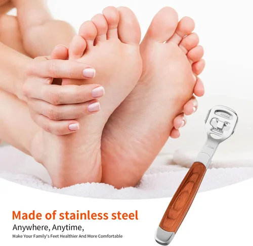 Miniatura 9 de ZIZZON Cuidado de los pies, herramienta de pedicura, removedor de callos con afeitadora, removedor de piel dura con mango de madera, 10 hojas ZIZZON