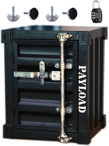 Miniatura 33 de Mesita de noche creativa estilo industrial, contenedor de hierro para sofá, mesa de esquina lateral de metal, mesa de teléfono, decoración de mesa