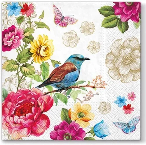 Servilletas de papel de flores de primavera y verano, tamaño almuerzo, desechable, 20 unidades, 13 x 13 pulgadas (desplegadas) (Bird of Paradise)