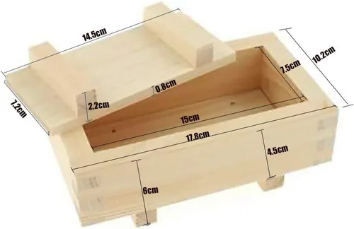 Miniatura 3 de JapanBargain, Molde rectangular de madera para hacer sushi Oshizushi, molde para arroz, 7 x 4 pulgadas, 1 paquete
